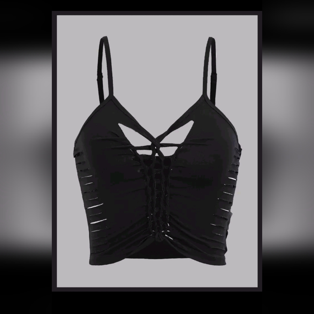 Black Strappy Women's Top
